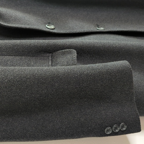 DiSilver Cashmere Blend Italian Overcoat Winter Trench Coat Black Men’s 42R - Picture 6 of 15